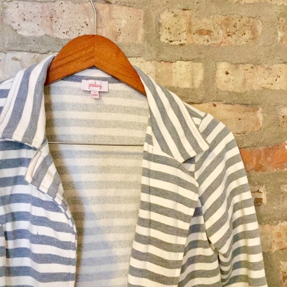 Grey & white striped sweater blazer - Picture 2 of 3